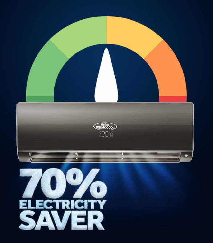 Haier Thermocool 1.5HP GenPAL Inverter AC HSU-12CIFP-SB01 – 70% Energy Saving, UVC Sterilization & Self-Cleaning