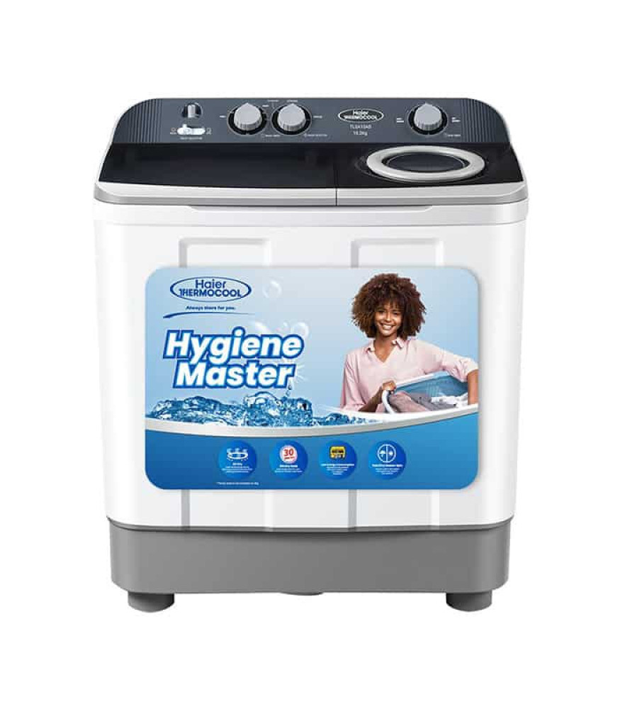 Haier Thermocool Hygiene Master Semi Automatic Washing Machine 10.2kg – TLSA10AD, Grey