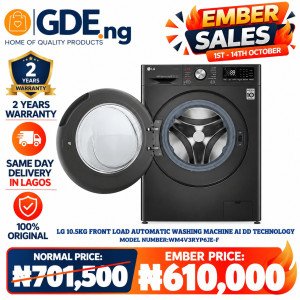 LG Front Load 10.5KG Washing Machine (F4V3RYP6JE) – AI DD™, TurboWash & Inverter Direct Drive