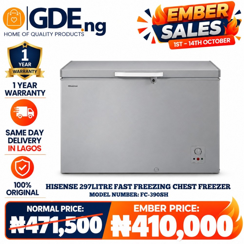 Hisense Chest Freezer 297L Silver-FC-390SHI