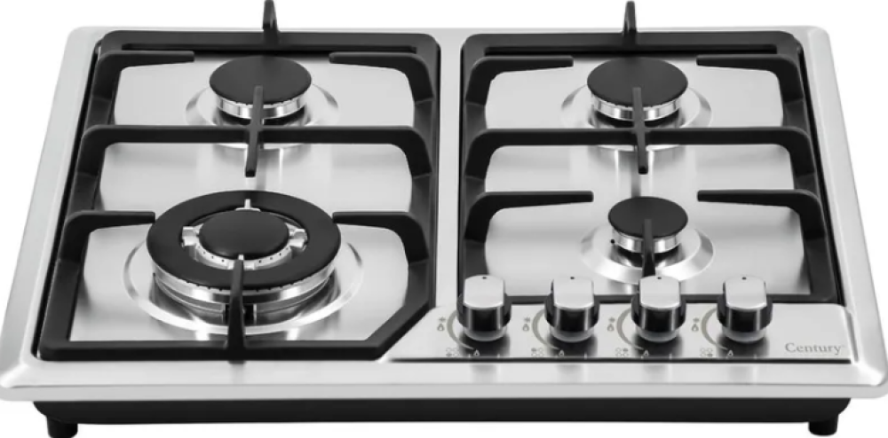 Century Built-In Gas Hob – CGS-401-B (60cm) – 4 Burner Stainless Steel Gas Cooker