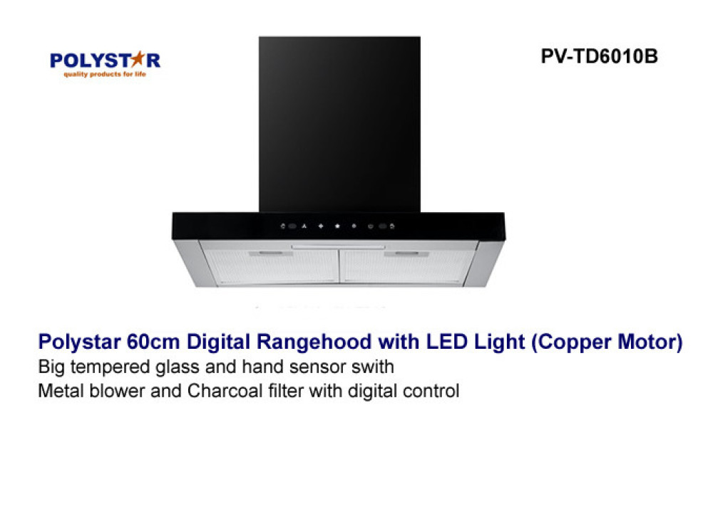 POLYSTAR 60CM RANGE HOOD WITH LED LIGHT – PV-TD6010B