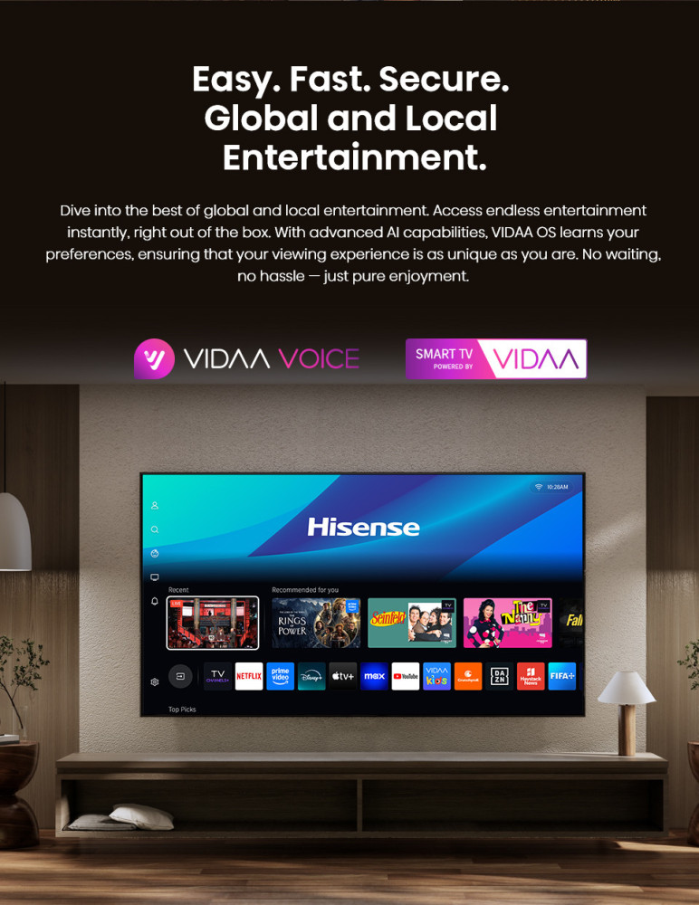 Hisense 100 Inch Q7Q QLED 4K Smart TV – 144Hz VRR Gaming TV