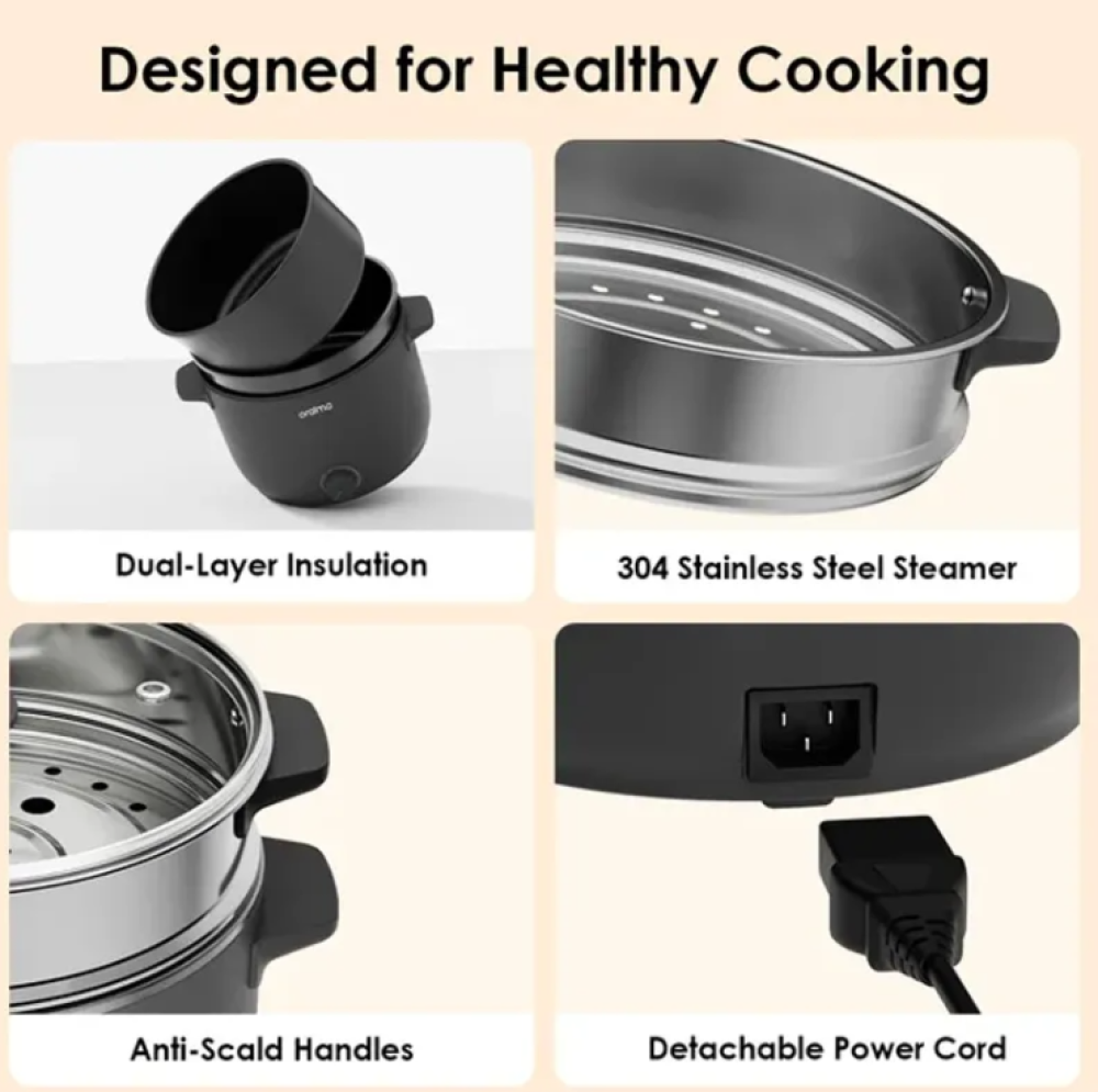 Oraimo 3L Smart Rice Cooker OHP-201A – 1000W Non-Stick Electric Cooker