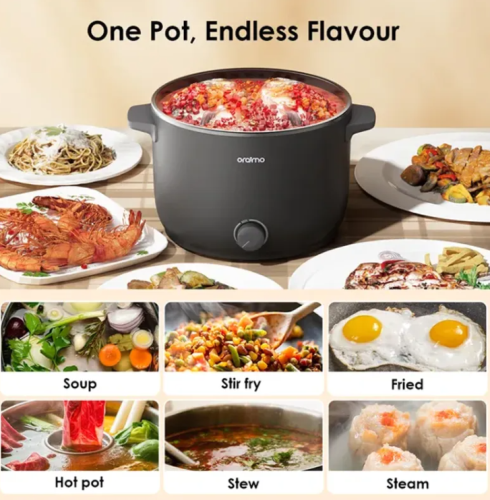 Oraimo 3L Smart Rice Cooker OHP-201A – 1000W Non-Stick Electric Cooker