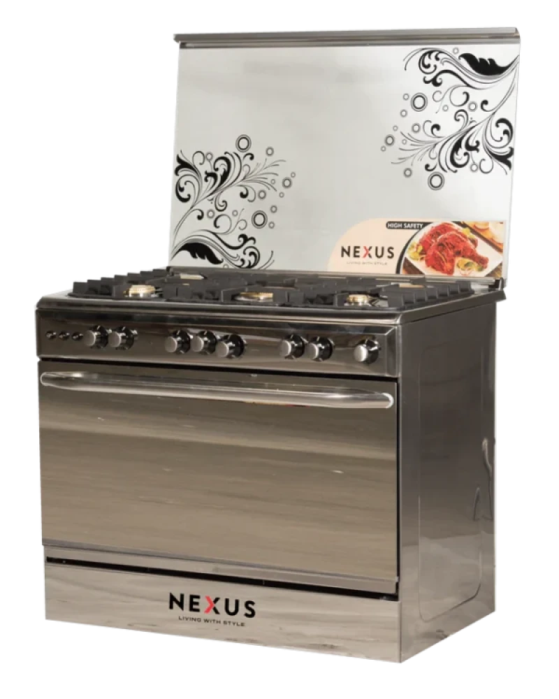 Nexus NX-9000S (90×60) Standing Gas Cooker – 5 Gas Burners + Multi-Function Gas Oven, Silver