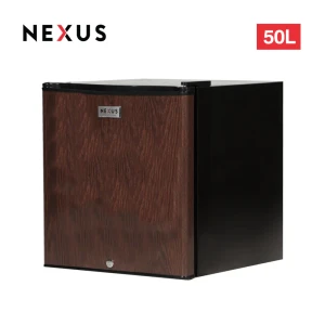 Nexus NS-65 50-Litre Single Door Fridge – Wood Finish, LED Interior Lighting, Compact Design