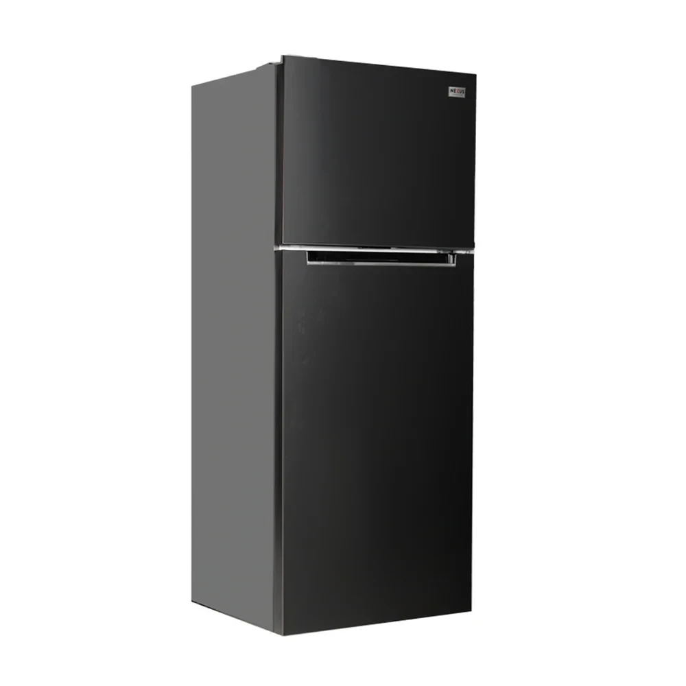 Nexus NX-450NFBI 375-Litre Double Door Refrigerator – Super Freeze, Door Alarm, Toughened Glass Shelves (Black Finish)