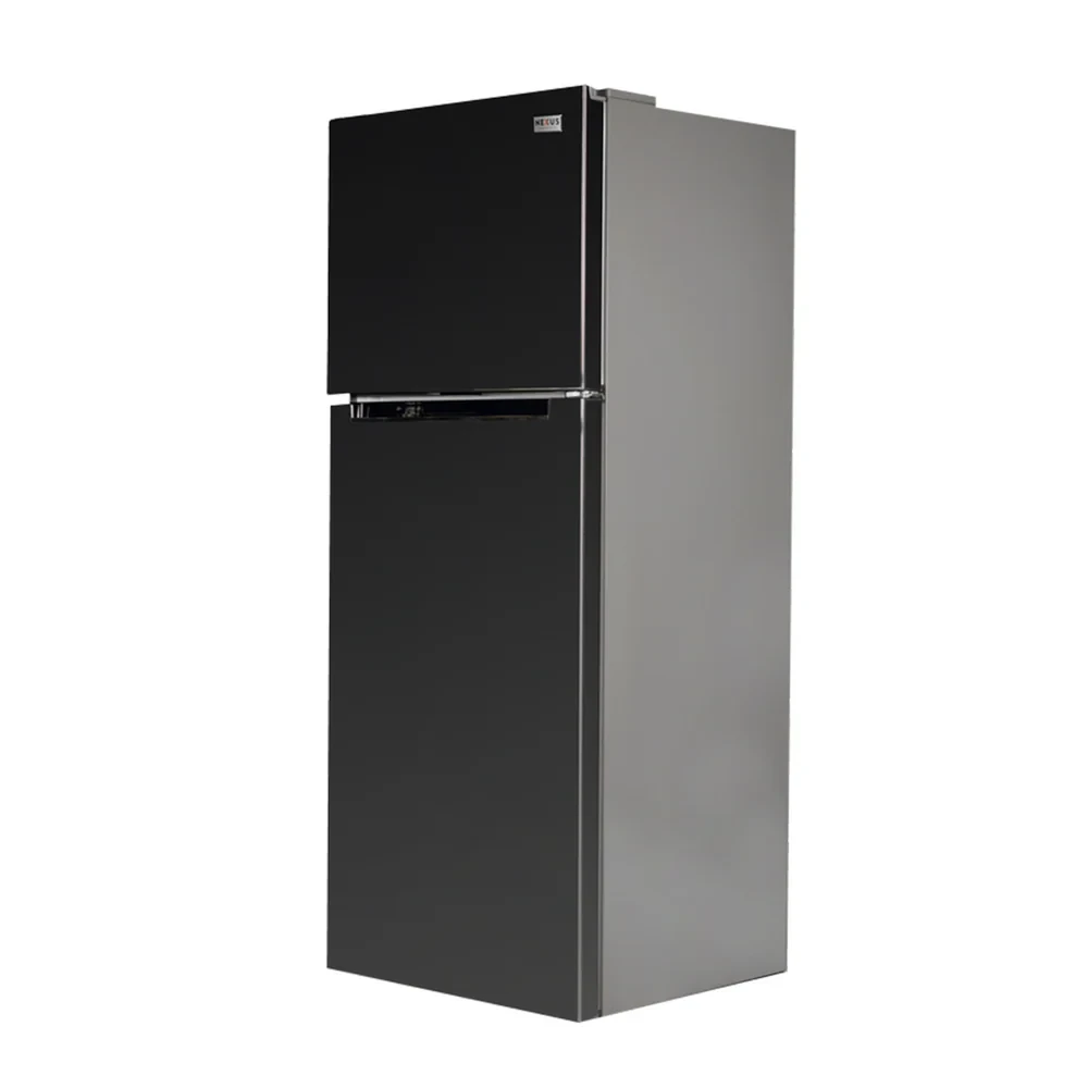 Nexus NX-450NFBI 375-Litre Double Door Refrigerator – Super Freeze, Door Alarm, Toughened Glass Shelves (Black Finish)