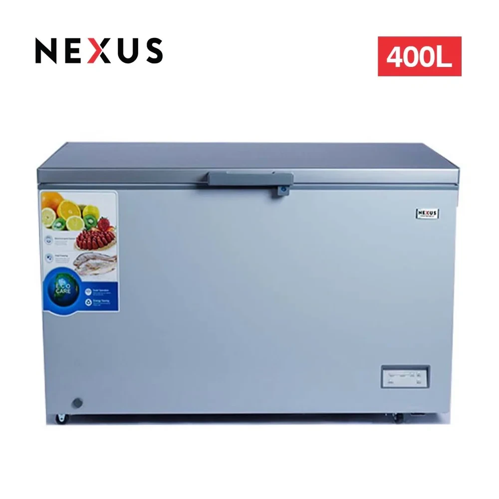 Nexus 400L Chest Freezer – NX-490H Silver (A+ Energy, Low Voltage Protection)