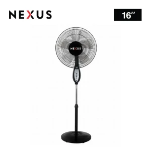 NEXUS NX-6416 16” Standing Fan – Portable Black Fan with Oscillation