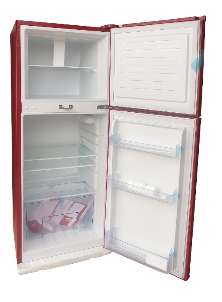 NEXUS NX-235 172L Double Door Refrigerator – Red with Flower Design, Energy-Saving