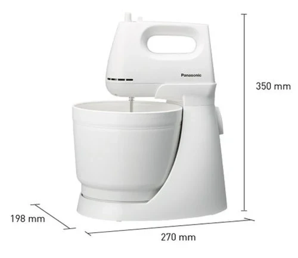 PANASONIC MK-GB3WTZ Stand Mixer – 2 Attachments, 5-Speed Selection, White