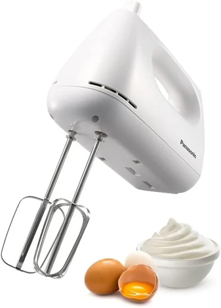 PANASONIC MK-GHWTZ 175W Hand Mixer – 5-Speed, 2 Attachments, White
