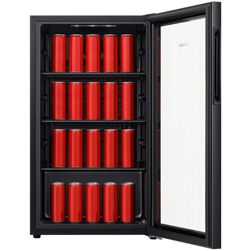 Hisense 91L Glass Door Beverage Cooler (94JC) – Compact Drinks Chiller with LED Light