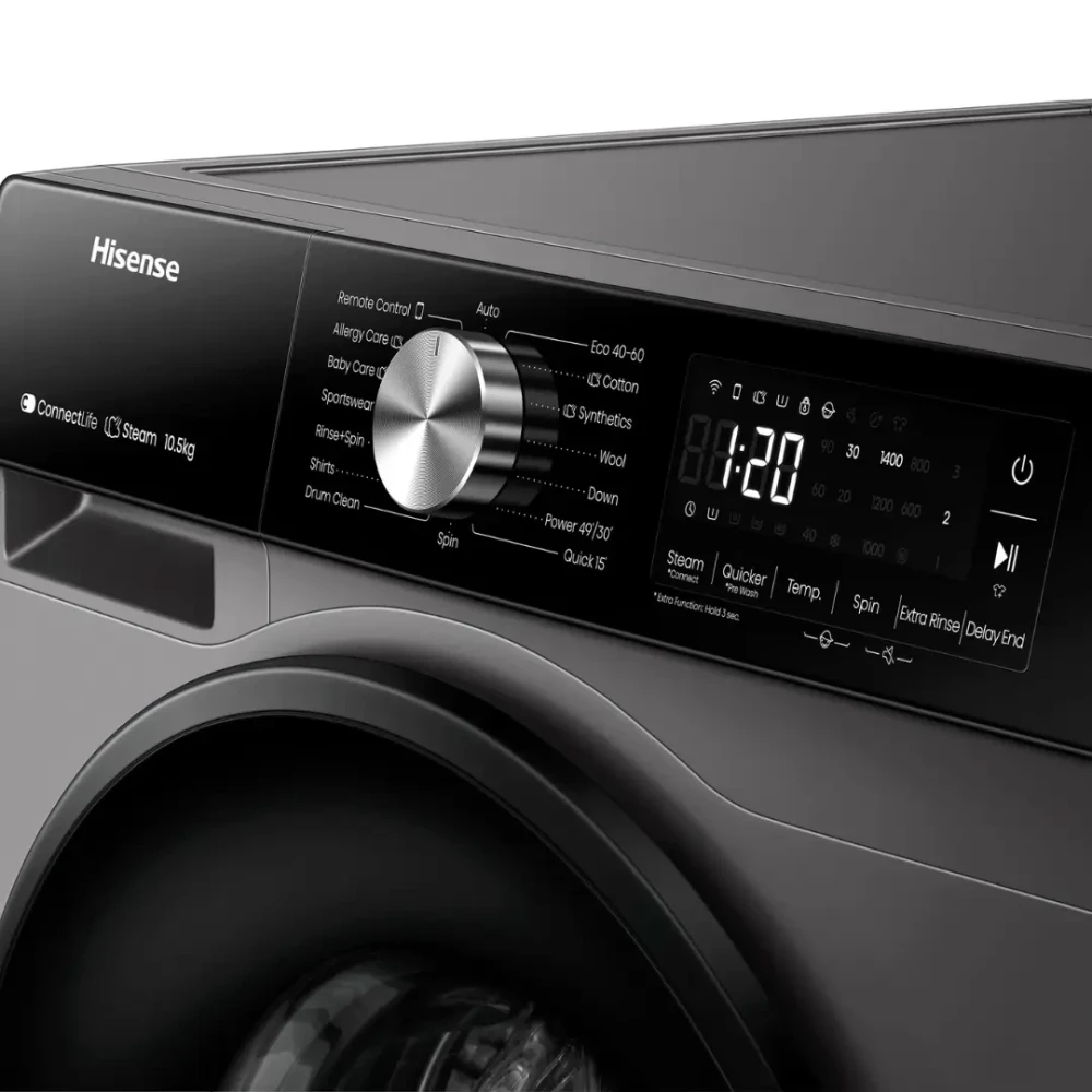 Hisense 10.5KG Front Load Washing Machine (WF3S1043BT) – Inverter, Steam Wash & Smart Control