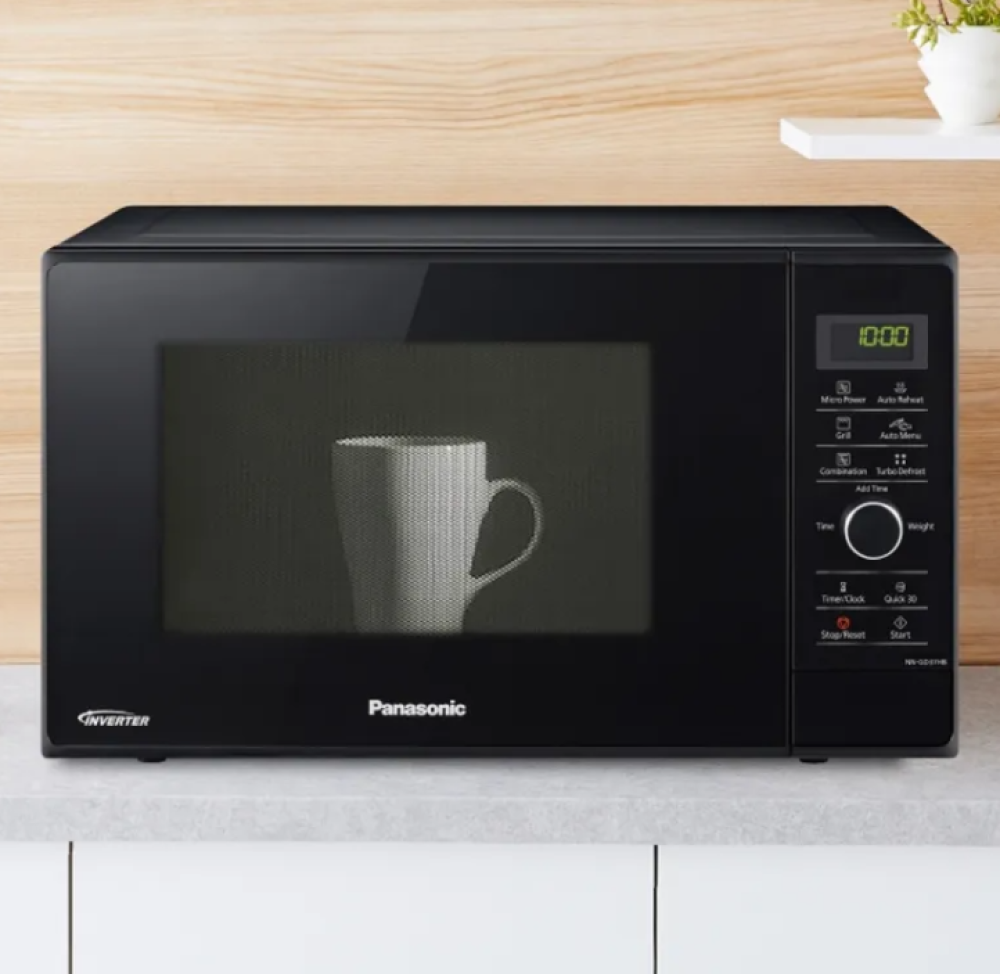 Panasonic 23L Inverter Grill Microwave Oven NN-GD37HBK – 1000W, Dual Cooking, Turbo Defrost, Eco Lamp