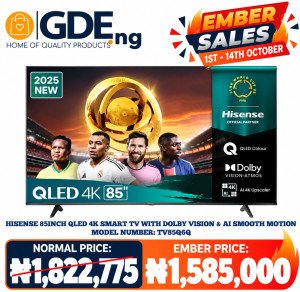 Hisense 85-Inch Q6Q QLED 4K Smart TV – Ultra-Large Cinematic Display