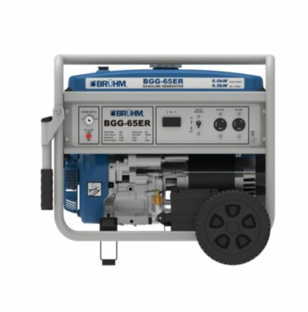 Bruhm 6kW Electric Start Generator BGG-65ER – Full Copper Coil, Wheels & Handle