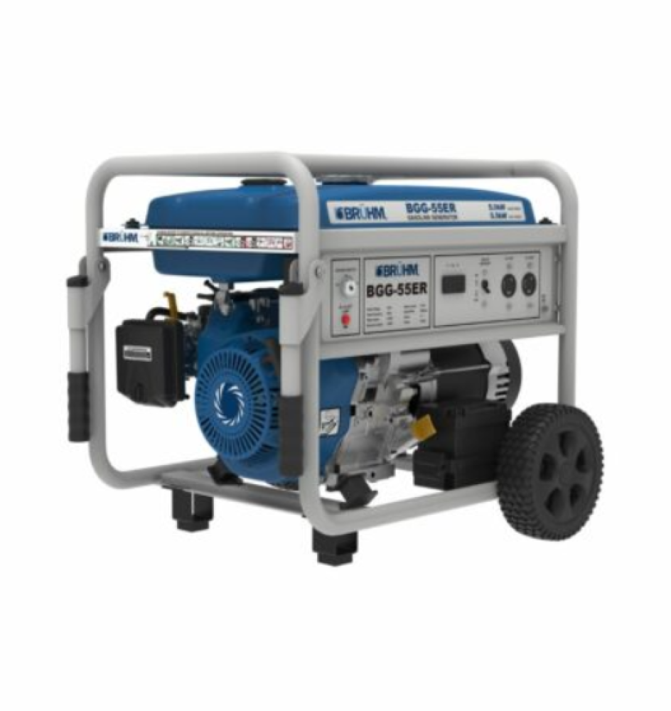 Bruhm 5kW Electric Start Generator BGG-55ER – Full Copper Coil, Wheels & Handle