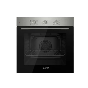 Maxi 60cm Electric Built-In Oven – Black Glass & Full Inox Panel, QBP7SSM (QB Prime Series)