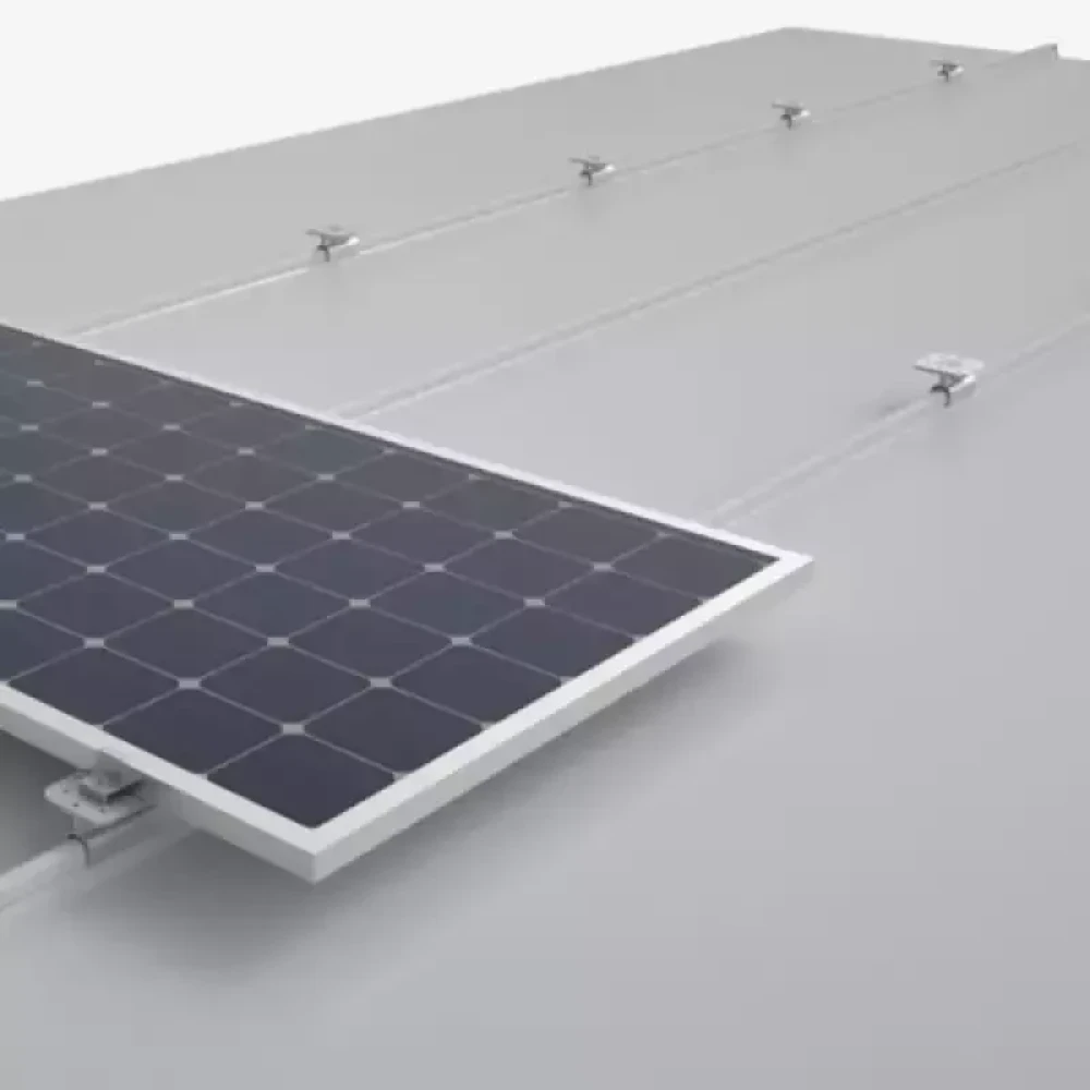 Metal Roof Mounting System for Solar Panels Holds 8 Panels per Set