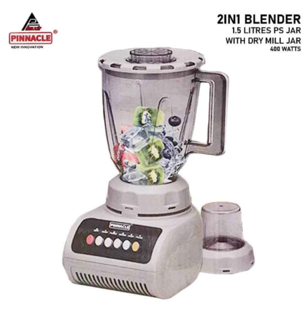 Pinnacle 2-in-1 Blender PC-99B 1.5L 400W with Dry Mill Jar