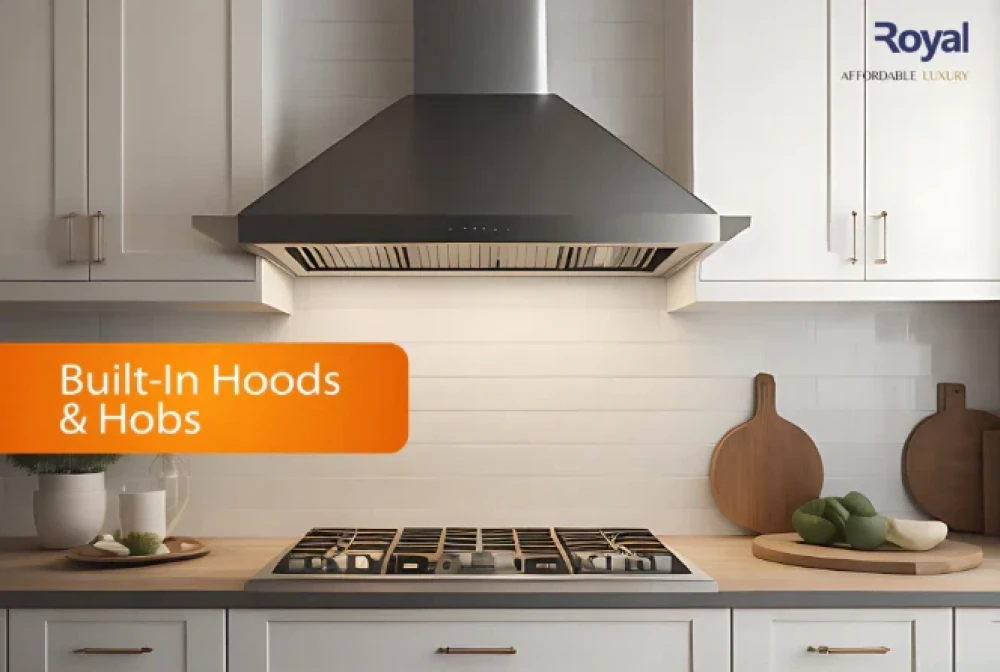 Royal 60cm Angled Kitchen Hood RBCH60MG8 Black Glass