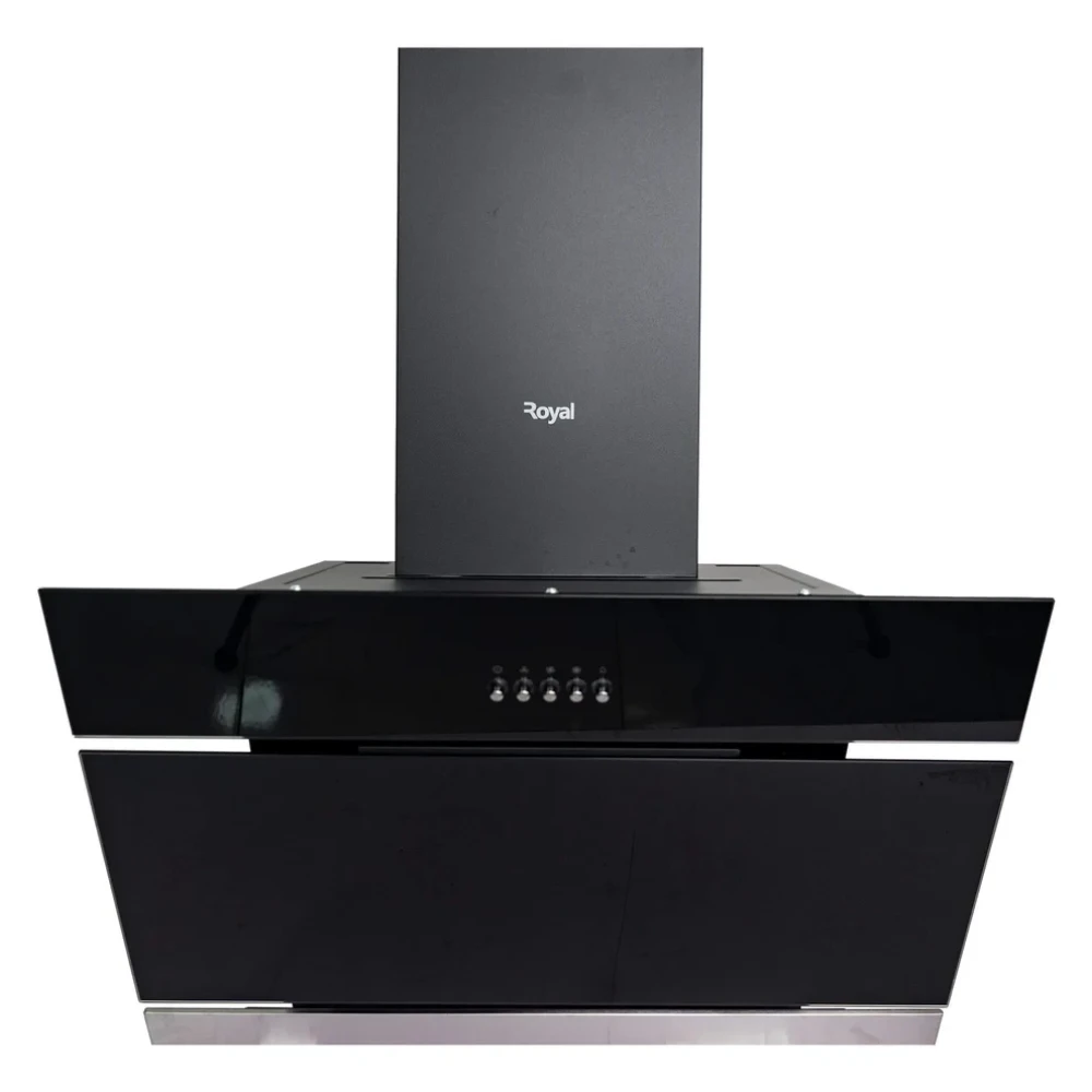 Royal 90cm Angled Kitchen Hood RBCH60MJ76 Black Glass