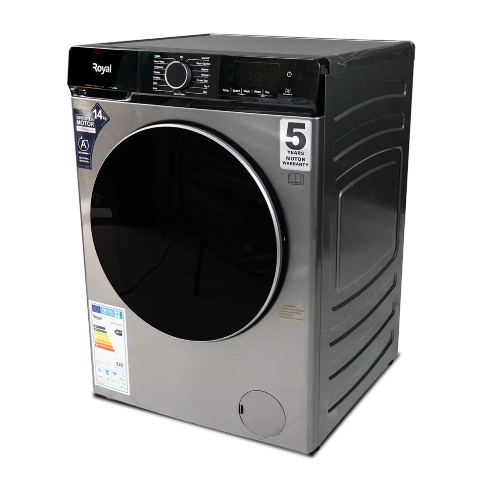 Royal 14KG Front Load Washer & Dryer RWDFL14HQD with Anti-Wrinkle and Extra Rinse
