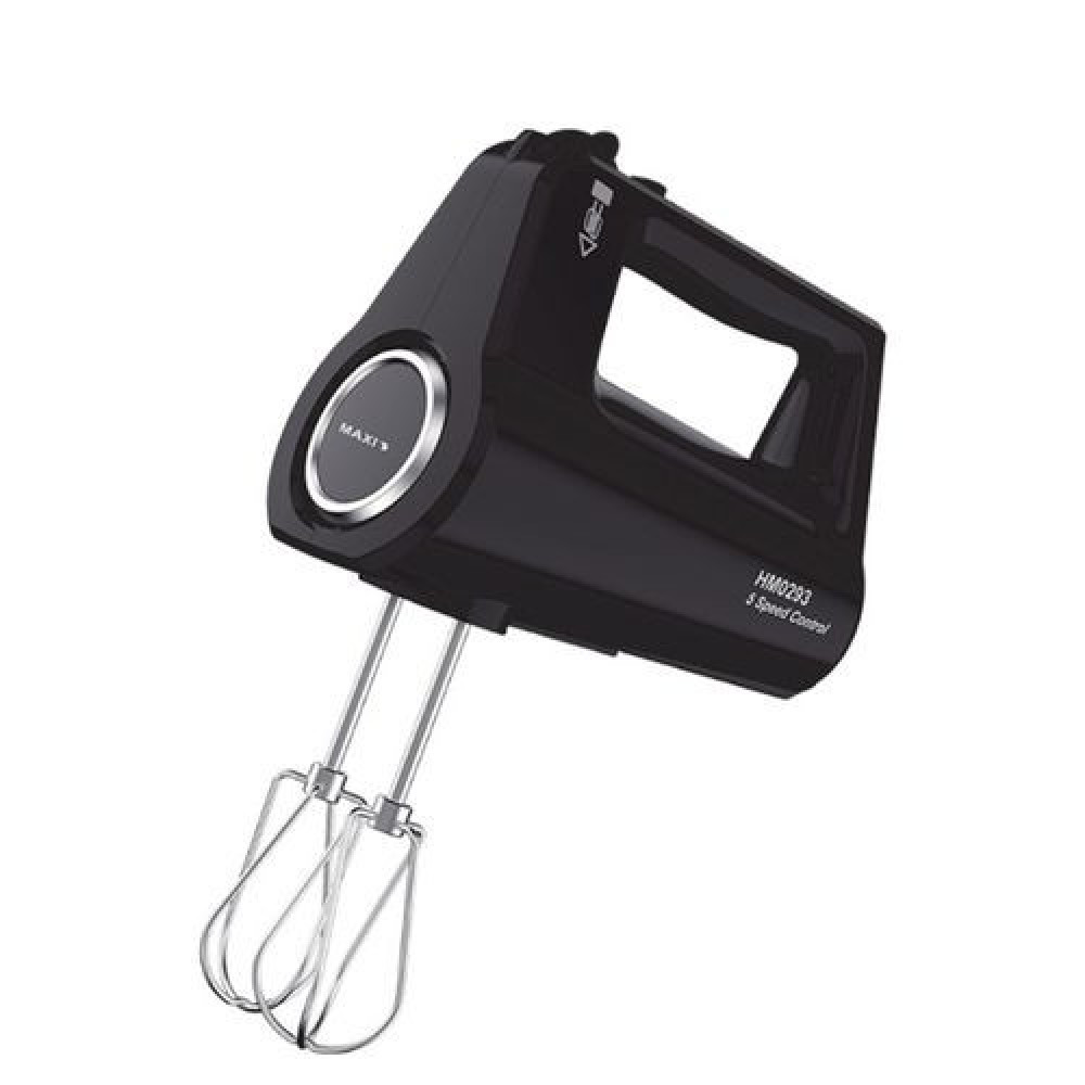 Maxi HM0293 300W Electric Hand Mixer - Professional Black Kitchen Blender for Baking & Cooking