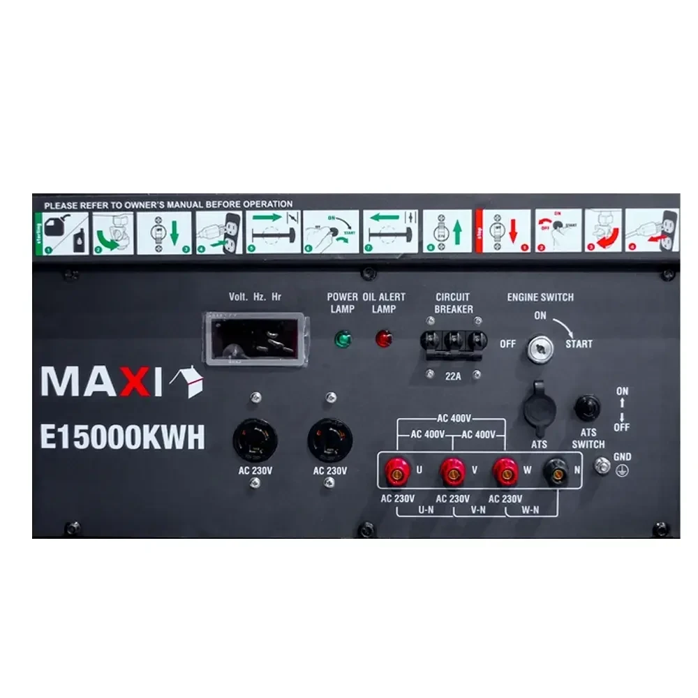 Maxi 18.75kVA 3-Phase Generator E15000KWH - Key Start with Wheels