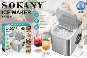Sokany SK-03047 Ice Maker 1.5L Fast Ice Stainless Steel