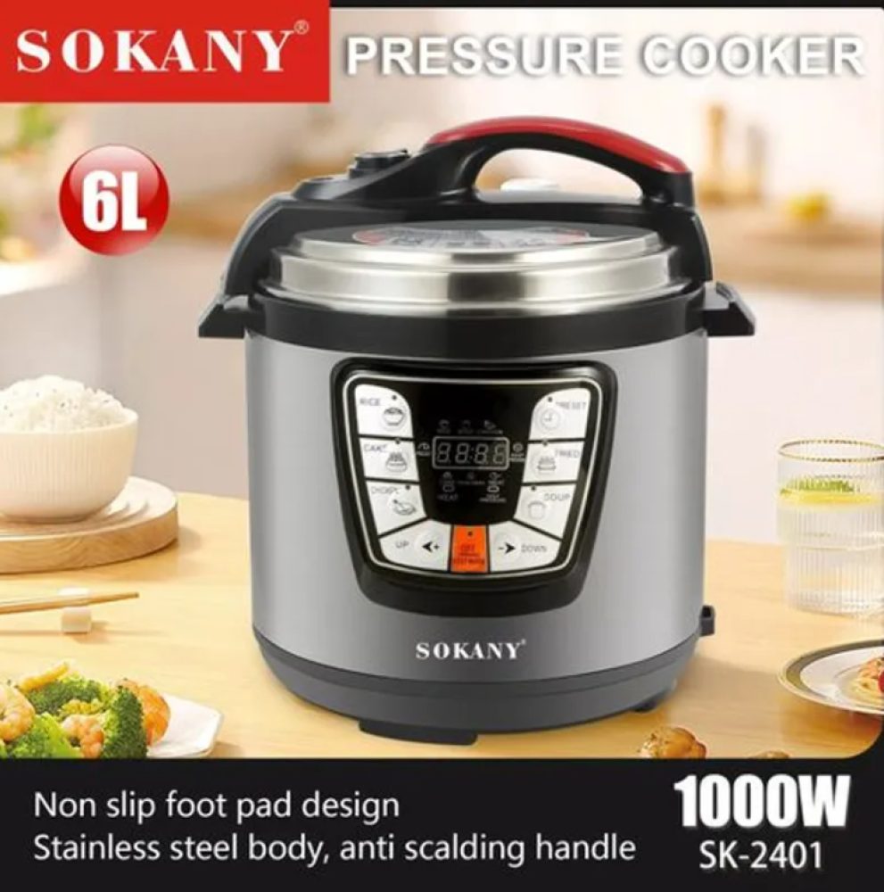 Sokany SK-2401 6L Electric Pressure Cooker 1000W Multi-Function
