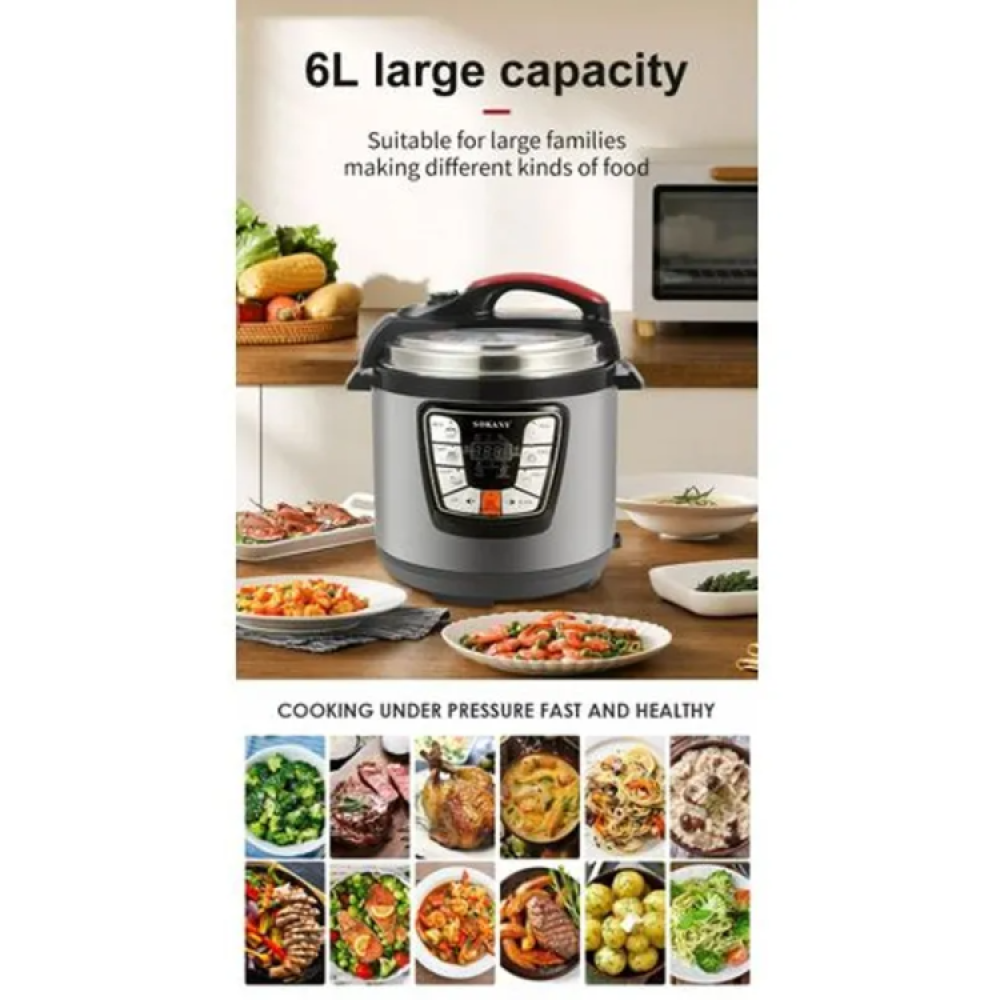 Sokany SK-2401 6L Electric Pressure Cooker 1000W Multi-Function
