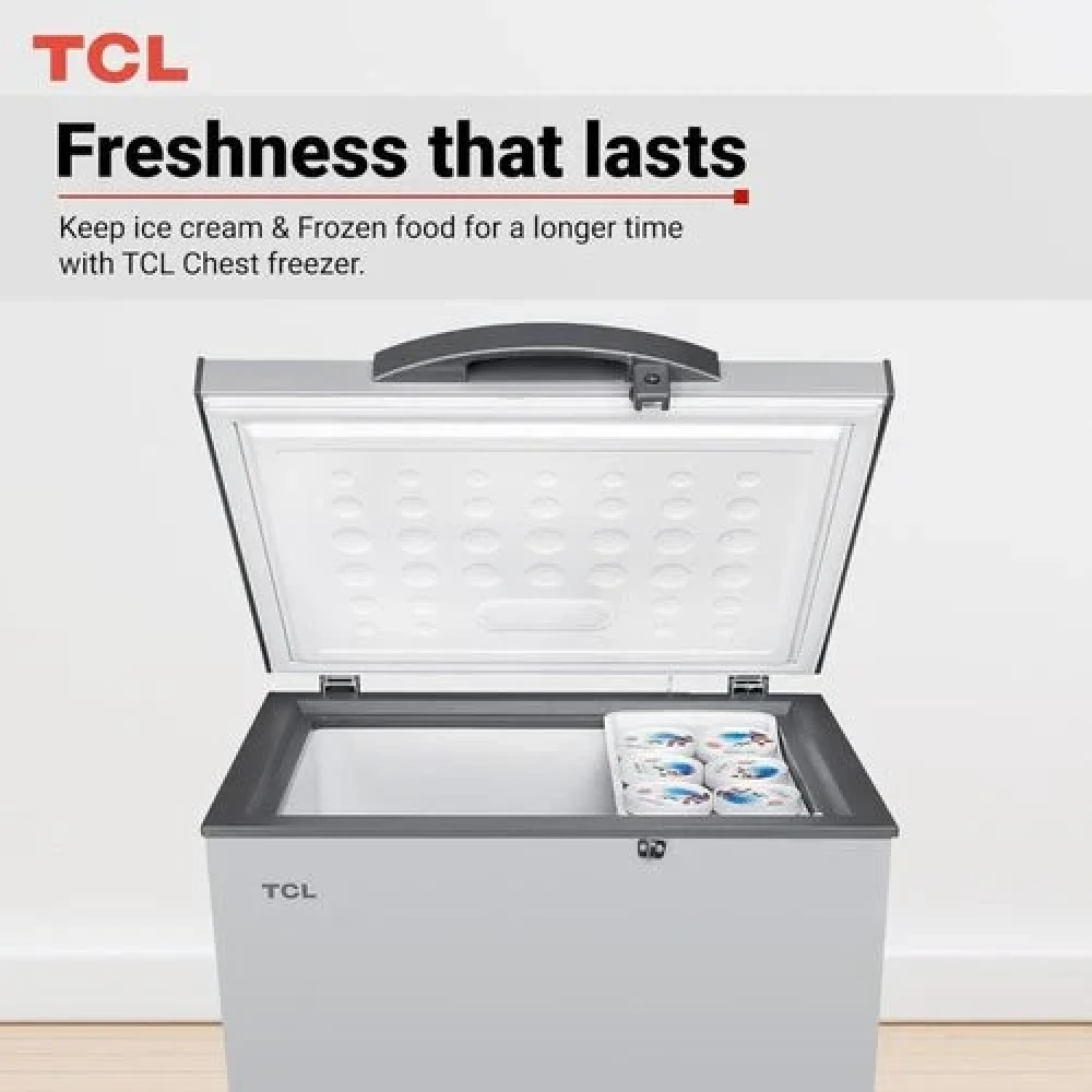 TCL F261CF 210L Chest Freezer Silver – Compact, Energy-Efficient Freezing