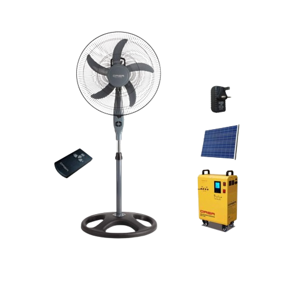 QASA 18INCH DC/AC INVERTER SOLAR  STANDING FAN QSF-18R Metal