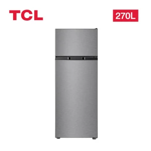 TCL 270L Double Door Refrigerator – Silver (F153TM), No-Frost, LED Light, Low Noise