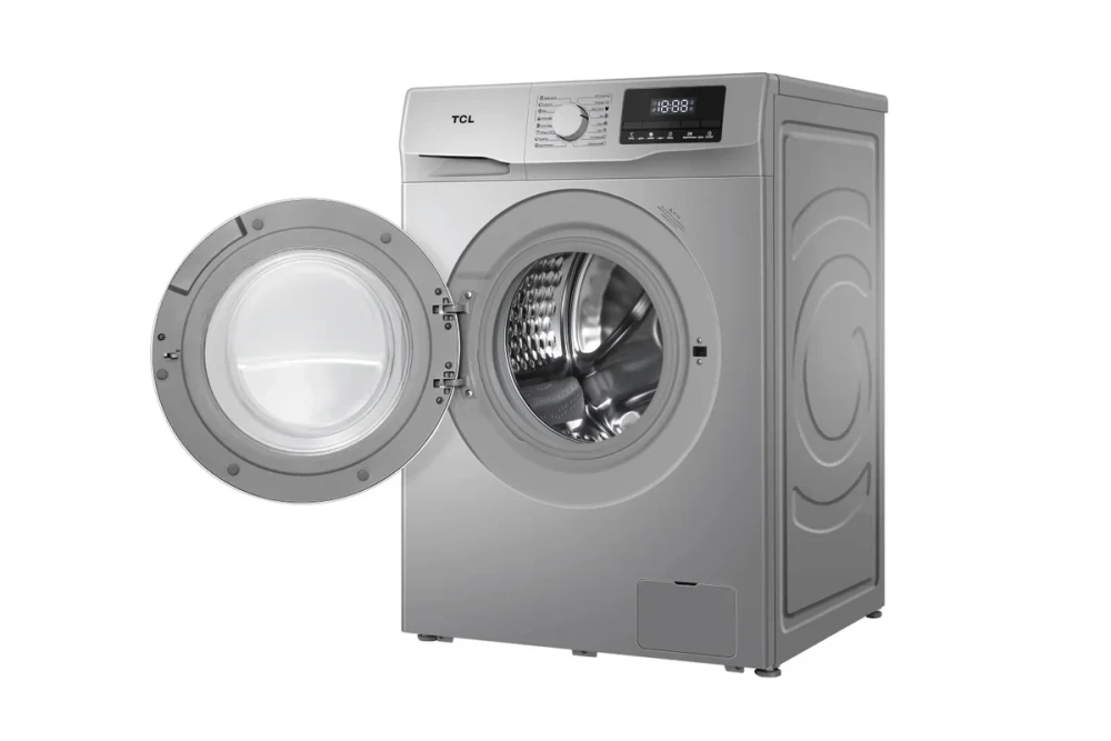 TCL 8KG Front Load Washing Machine (P608FLS) – Silver | Digital Inverter, Drum Clean, Heat Sterilization