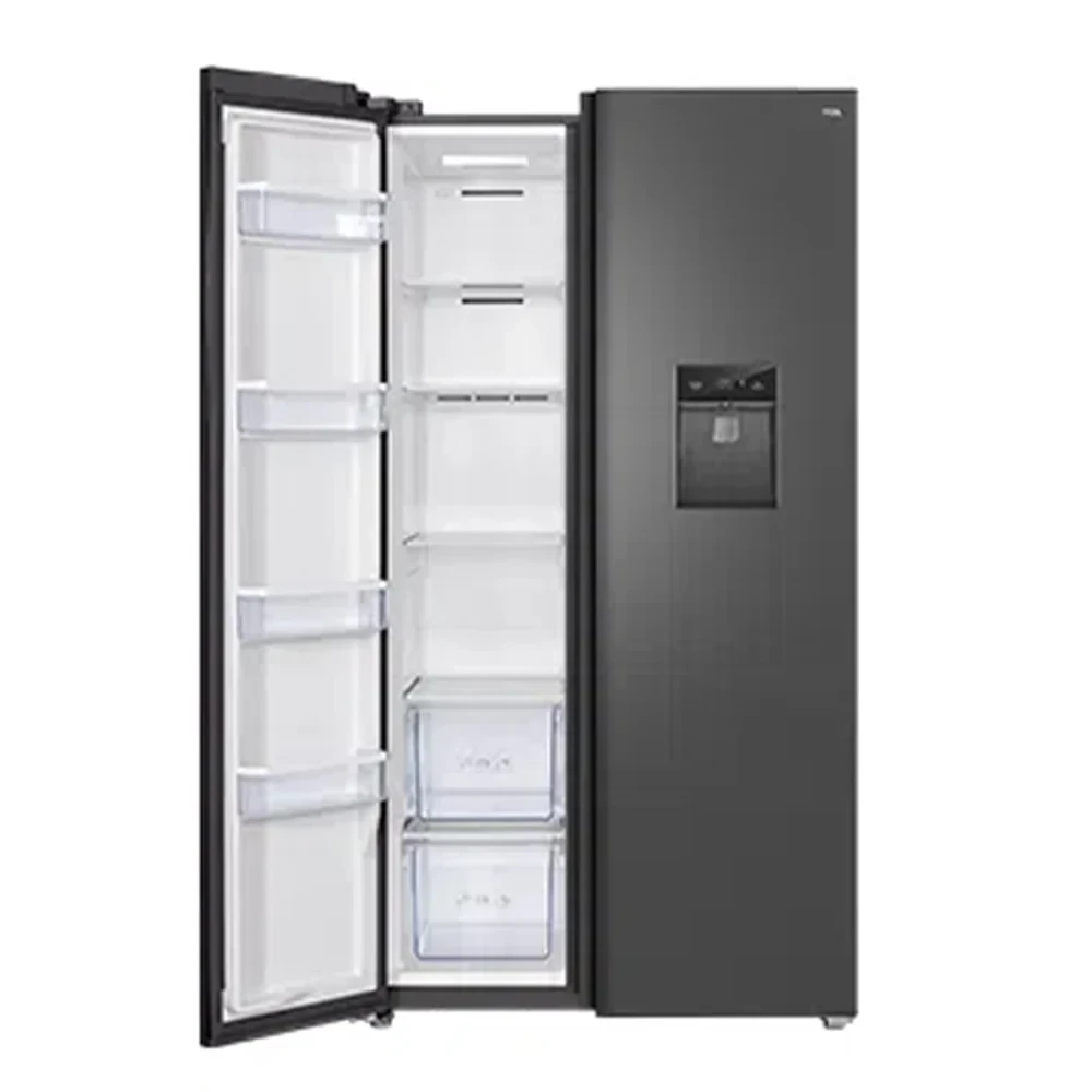 TCL 597L Side-by-Side Refrigerator – Inverter, Silver, with Water Dispenser & LED Display (P650SBS)