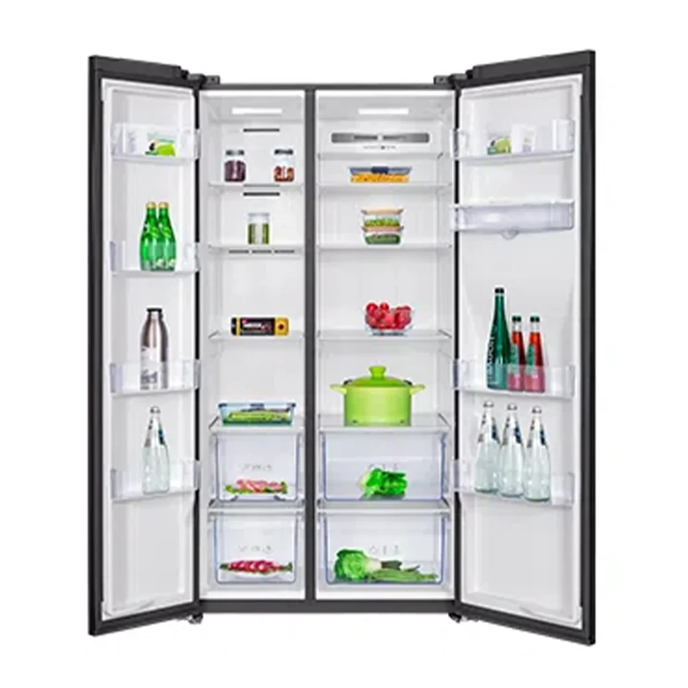 TCL 597L Side-by-Side Refrigerator – Inverter, Silver, with Water Dispenser & LED Display (P650SBS)