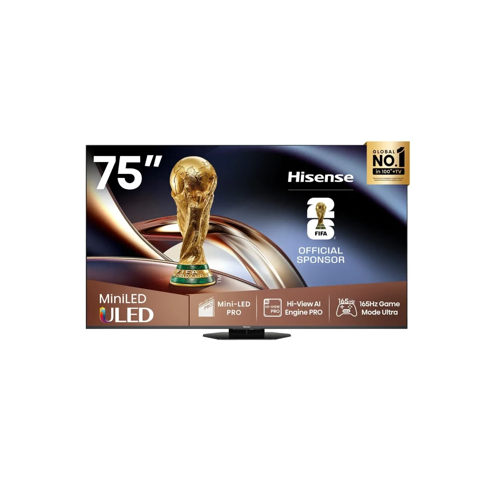 Hisense TV ULED 75 Inch U8Q 4K Smart Mini-LED 165Hz VRR Gaming TV
