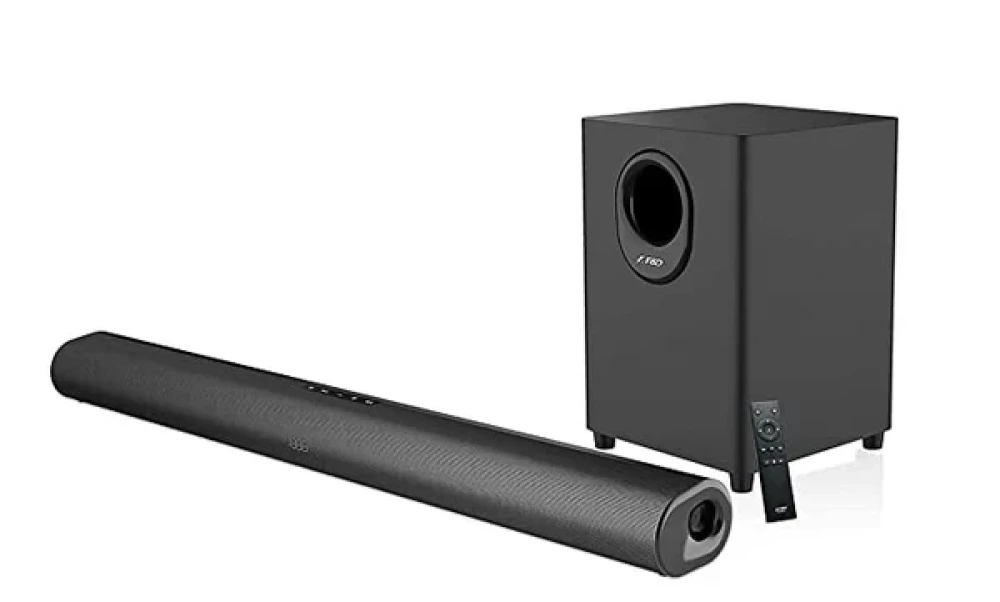 F&D HT-330 2.1 Channel 80W Soundbar with 6.5” Subwoofer, Bluetooth 5.0 & USB – Black