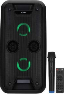 F&D PA924 40W Portable Bluetooth Speaker with Wireless Mic, 8-Hour Playtime & LED Party Lights – Black