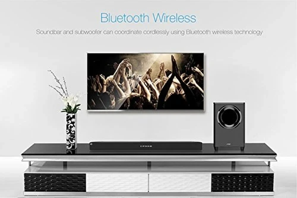 F&D T388X 140W Soundbar with Wireless Subwoofer, Bluetooth & Multi-Device Support – Black