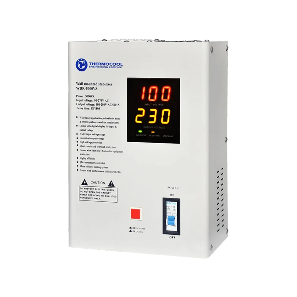 TEC 5000VA Digital Voltage Stabilizer with Delay Start & Overload Protection
