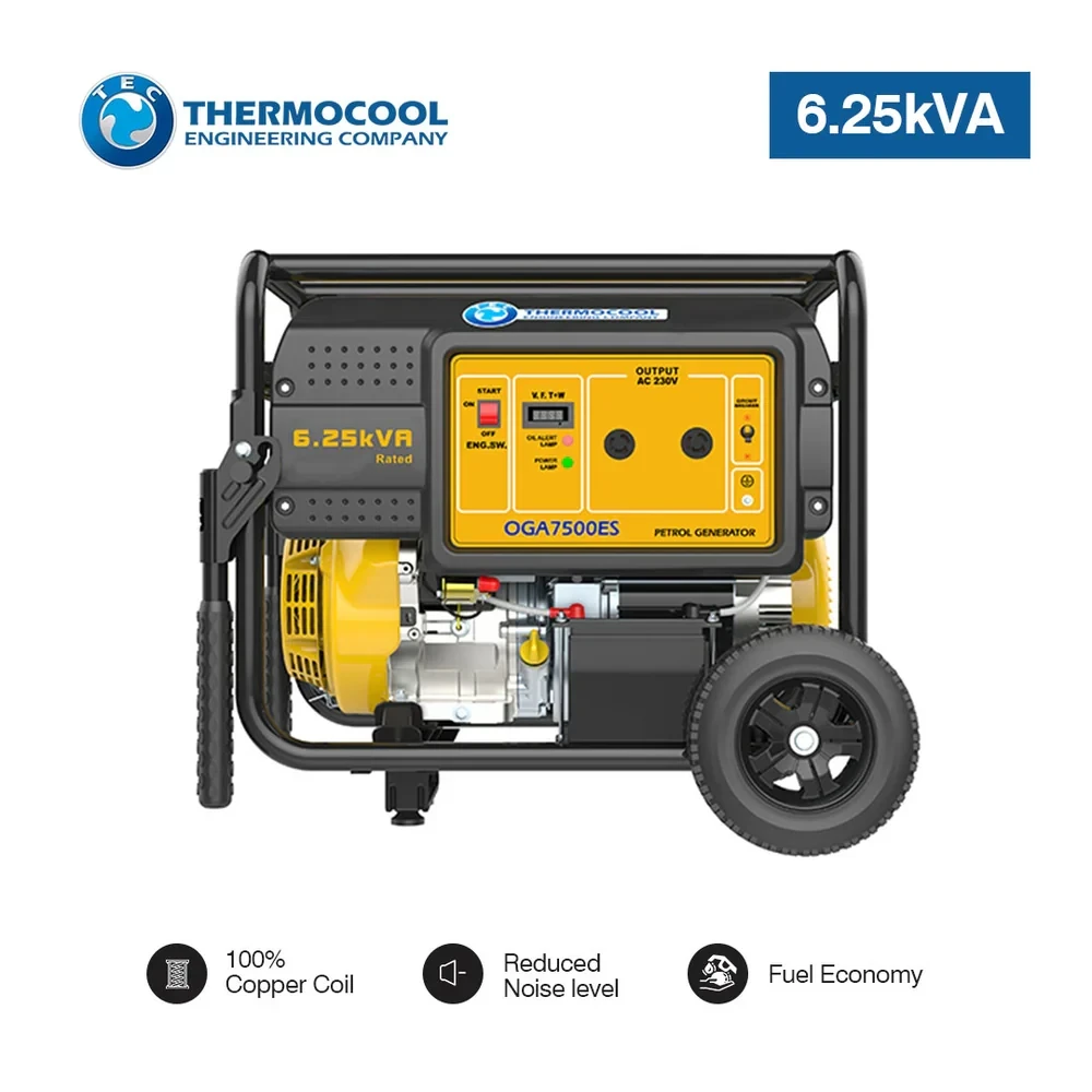 Haier Thermocool 6.25kVA/5.0kW Petrol Generator (TEC OGA 7500ES) – Easy Start, Copper Coil, Fuel Efficient