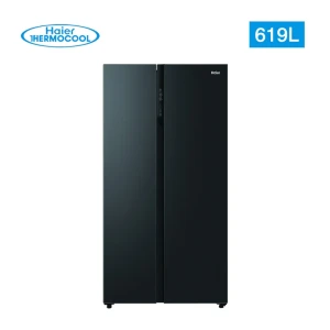 Haier Thermocool 619L Side-by-Side Refrigerator (HRF-619SI(B)) – Inverter, DEO Fresh, Black Glass Finish