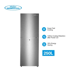 Haier 250L Double Door Refrigerator with Jumbo Freezer – HRF-250BLUX (Silver)