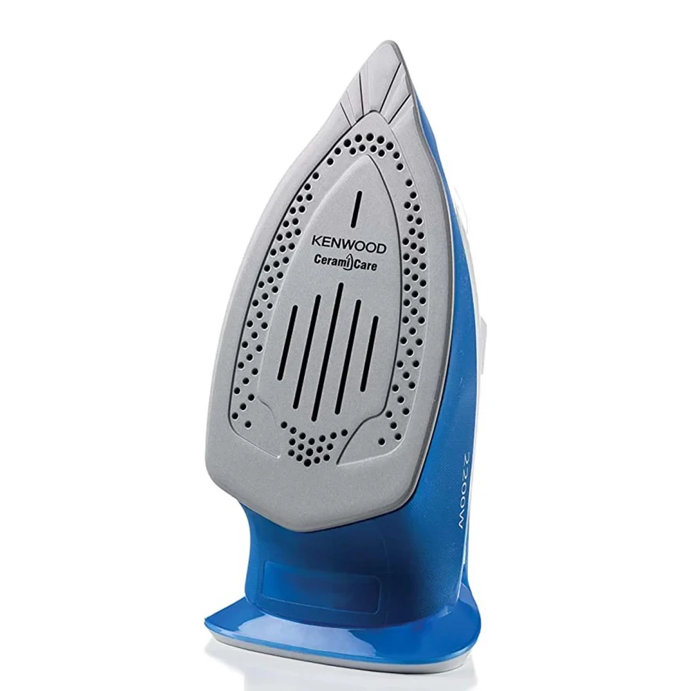 Kenwood 2200W Steam Iron – 300ML Large Capacity, Ceramic Soleplate | STP60 (White-Blue)